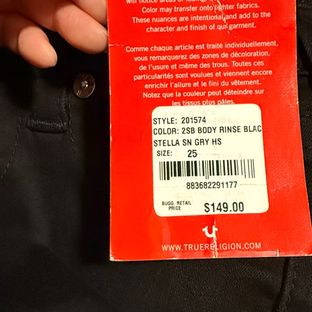 NWT True Religion Stella Lowrise Skinny Size 25 - Picture 4 of 4